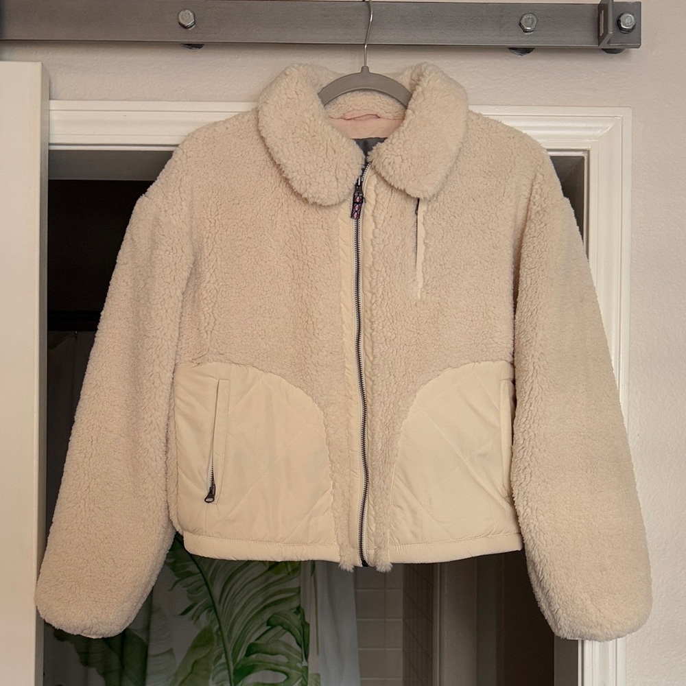 Anthropologie Cream Teddy Jacket